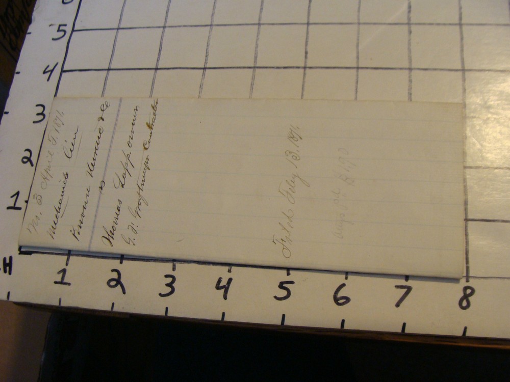 vintage paper: Legal document, Mechanics Lein, 1871, Lycoming County, PA
