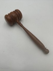 Judges Wood Gavel Authentic Wooden Judge Vintage Solid 12 Inches Excellent Cond.
