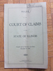 1906 BOOKLET RULES OF THE COURT OF CLAIMS STATE OF ILLINOIS