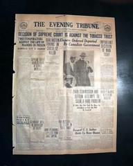 UNITED STATES SUPREME COURT v. American Tobacco Co. Case DECISION 1911 Newspaper