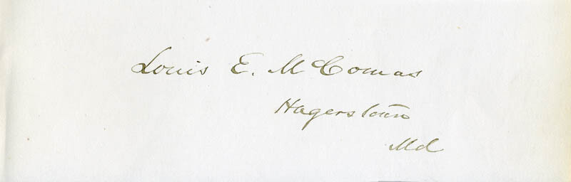 ASSOCIATE JUSTICE LOUIS E. MCCOMAS – SIGNATURE(S)