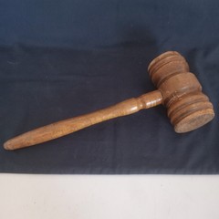 Vintage Solid Wood Gavel Judge Auctioneer Political