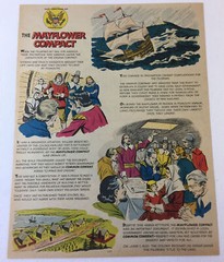 1963 cartoon page ~ THE MAYFLOWER COMPACT ~ William Bradford