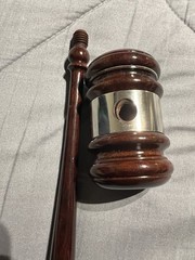 vintage sterling wooden gavel (marked 1952 and 1953 And Other Markings….)