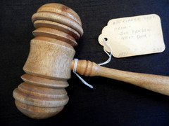 Vintage Handmade Persimmon Wood Gavel from Estate Collection