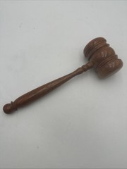 Judges Wood Gavel Authentic Wooden Judge Vintage Solid 12 Inches Excellent Cond.