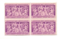 American Bar Association 70 Year Old Mint Vintage Stamp Block from 1953