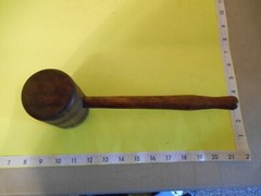 Antique Wood Gavel 12in long Head 4in x 2.5 in handle 9 in