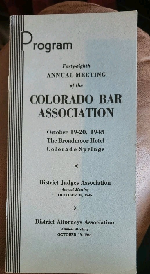 Vintage Program 48th Annual Meeting Of The Colorado Bar Association 1945
