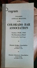 Vintage Program 48th Annual Meeting Of The Colorado Bar Association 1945