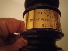 FREEMASON MASTER ALVIN W. WENDT 1940 L.A. LODGE EBONY JUDGES GAVEL MALLET HAMMER