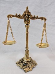Vintage Brass Scales of Justice Lawyer Office Decor Mini Gold Antique Balance
