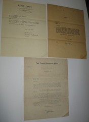 1940’s signed letters from Easley SC Bank and 1st National Bank of Greenville SC