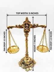 Vintage Brass Scales of Justice Lawyer Office Decor Mini Gold Antique Balance