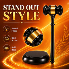 Luxury Courtroom Inspired Gavel Display for Office Library or Professional Space