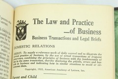 1923 Law Practice of Business American Academy of Letters Chicago Book
