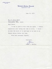 JAMES L. BUCKLEY – TYPED LETTER SIGNED 06/29/1976