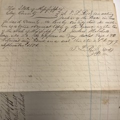 1876 Mississippi Original Case Document Aiding a Fugitive After Officer Shooting