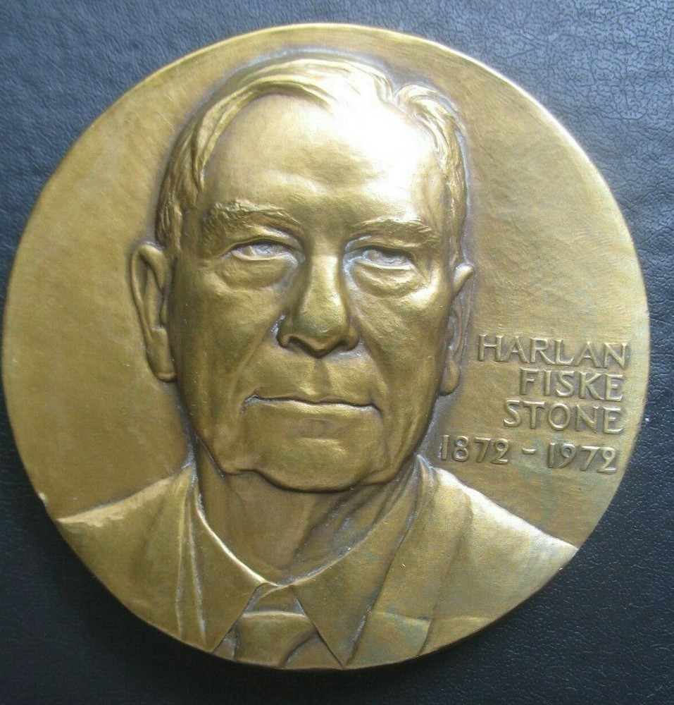 Columbia University Law Harlan Fiske Stone Fellowship Bronze Medal Medallic Art